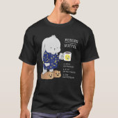 Morgenmuffel Rabbit Coffee Tired Late Sleeper Pyja T-shirt (Voorkant)