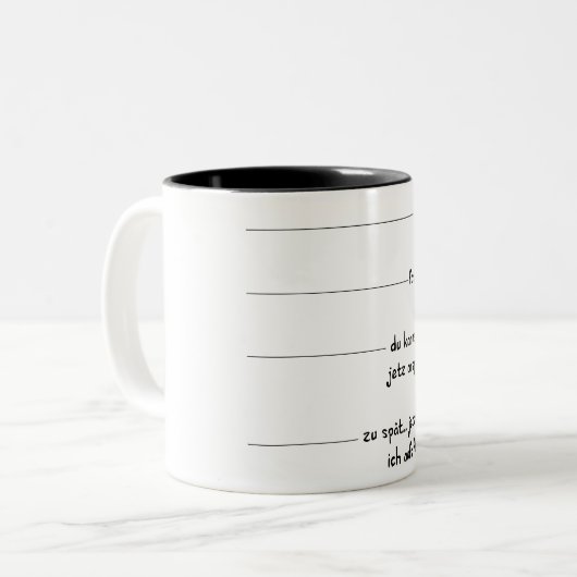 Morgenmuffel Tasse Tweekleurige Koffiemok (Voorkant links)