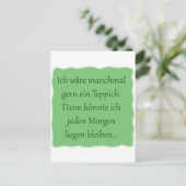 Morgens liegen bleiben briefkaart (Staand voorkant)