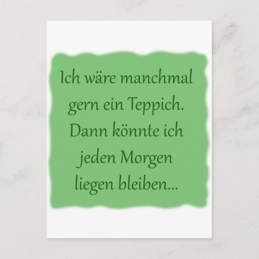 Morgens liegen bleiben briefkaart (Voorkant)