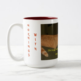 Morgens met de grote kattenkat-Mok Tweekleurige Koffiemok