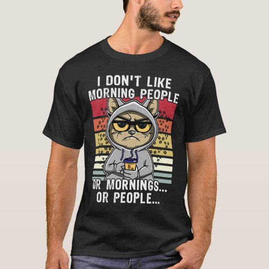Morgenschen Kat Drink Koffie Katten 3 T-shirt (Voorkant)