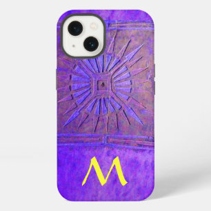 MORGENSTER ,Paars,Violet Gele Monogram Hoes- iPhone 13 Hoesje