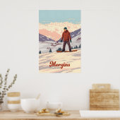 Morgins Zwitserland Snowboarden Reisposter Poster (Keuken)
