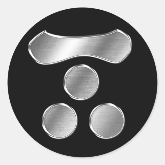 Mori Clan Kamon Silver Chrome Ronde Sticker (Voorkant)