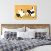 Mori Sosen Silkies Chickens Canvas Afdruk (Insitu (Slaapkamer))