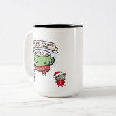 MoriarTEA & Purrlock bij Kerstmis Tweekleurige Koffiemok (Voorkant links)