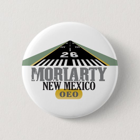 Moriarty New Mexico - Vliegveld Runway Ronde Button 5,7 Cm (Voorkant)