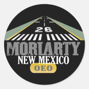 Moriarty New Mexico - Vliegveld Runway Ronde Sticker