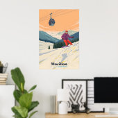 Morillon Snowboarden Reisposter Poster (Thuiskantoor)