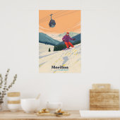 Morillon Snowboarden Reisposter Poster (Keuken)