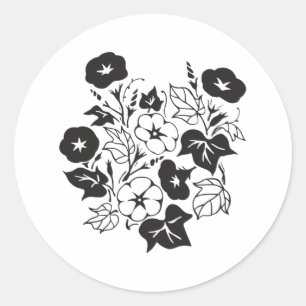 Morinage glorierijkleertuin BW I  Ronde Sticker