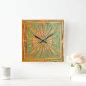 MORING STAR, Antiek bruin groen Vierkante Klok (Huis)