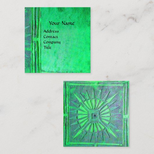 MORING STAR Green Vierkante Visitekaartje (Voorkant / Achterkant)