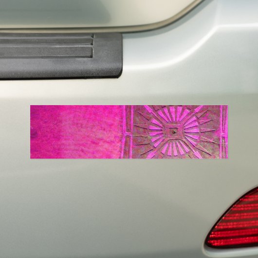 MORING STAR Pink, Fuchsia Black, Monogram Bumpersticker (Op auto)