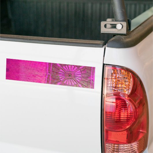 MORING STAR Pink, Fuchsia Black, Monogram Bumpersticker (Op Truck)