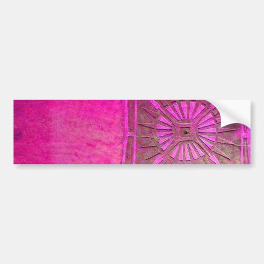 MORING STAR Pink, Fuchsia Black, Monogram Bumpersticker (Voorkant)