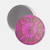 MORING STAR Pink, Fuchsia Black, Monogram Magneet (Voorkant / Achterkant)