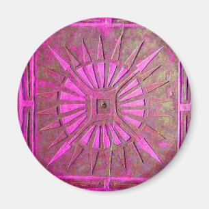 MORING STAR Pink, Fuchsia Black, Monogram Magneet