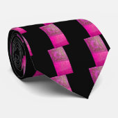 MORING STAR Pink, Fuchsia Black, Monogram Stropdas (Opgerold)