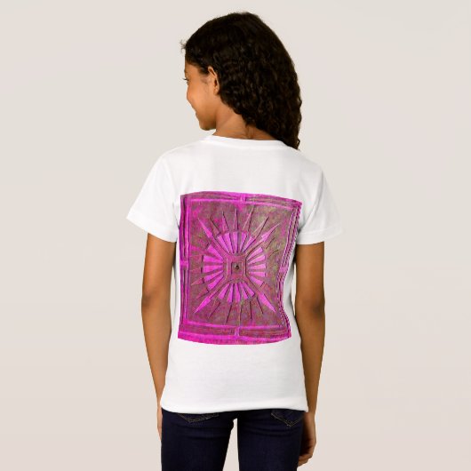 MORING STAR Pink, Fuchsia Black, Monogram T-shirt (Achterkant volledig)
