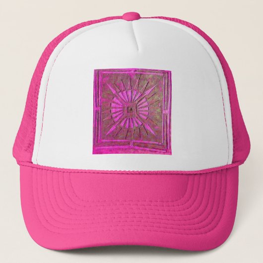 MORING STAR Pink, Fuchsia Black, Monogram Trucker Pet (Voorkant)
