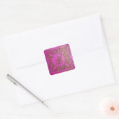 MORING STAR Pink, Fuchsia Black, Monogram Vierkante Sticker (Envelop)