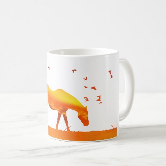 Moring Sunrise Abstract Horse Coffee Cup Koffiemok (Voorkant rechts)