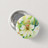 Moringa-bloemen Ronde Button 3,2 Cm (Voorkant /achterkant)