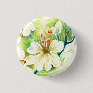 Moringa-bloemen Ronde Button 3,2 Cm