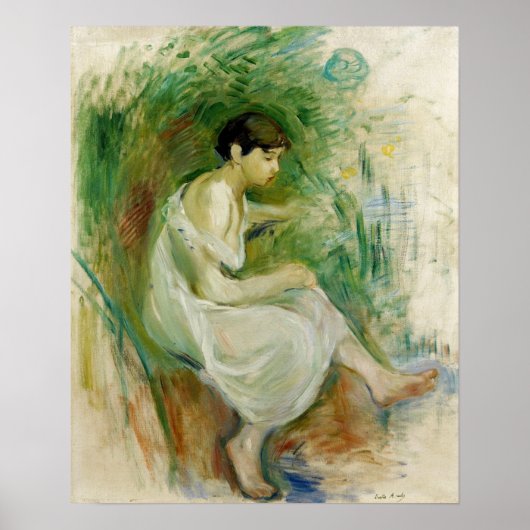 Morisot - Badende in Hemd 1894 Poster (Voorkant)