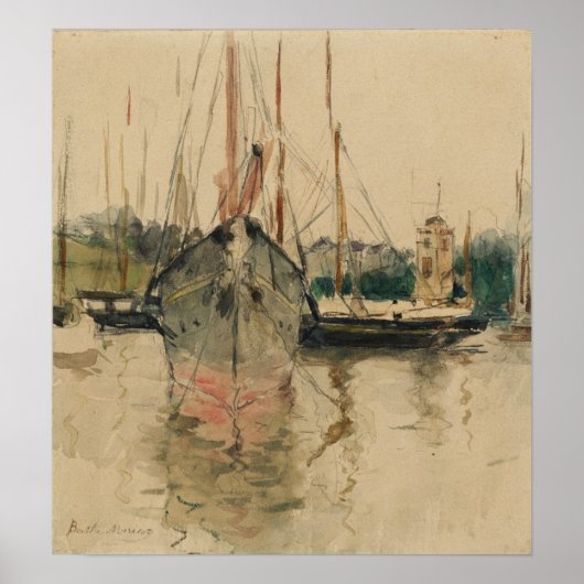 morisot - boten op het eiland Medina - wight Poster (Voorkant)