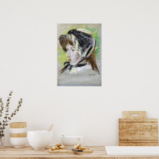 Morisot - Jeanne Pontillon in La Capeline 1884 Poster (Keuken)