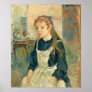 Morisot - jong meisje met Schort Poster