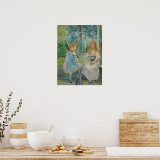 Morisot - jonge meisjes voor het raam 1892 poster (Keuken)