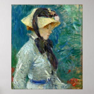 Morisot - Jonge vrouw met strohoed Poster