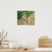Morisot - Jonge vrouw naait in de tuin 1883 Poster (Keuken)