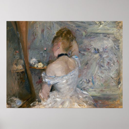 Morisot - jonge vrouw op haar toilet 1880 poster (Voorkant)