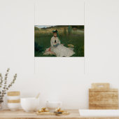 Morisot - Lezen met groene paraplu 1873 Poster (Keuken)