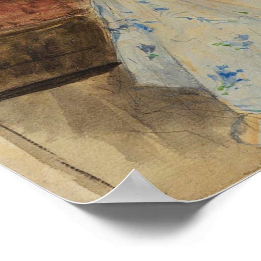 Morisot - Madame Pontillon-dochter op een vaste pl Poster (Hoek)