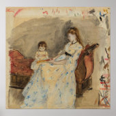 Morisot - Madame Pontillon-dochter op een vaste pl Poster (Voorkant)