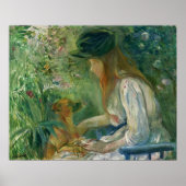 Morisot - meisje met hond 1892 poster (Voorkant)