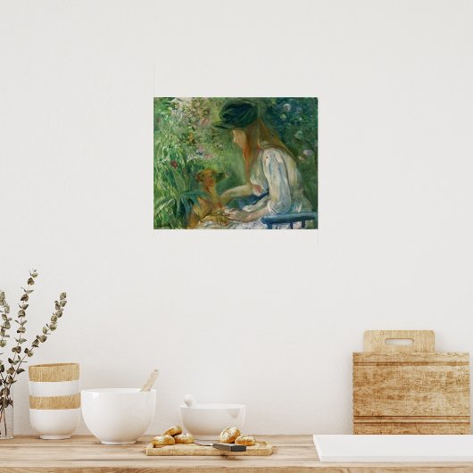 Morisot - meisje met hond 1892 poster (Keuken)