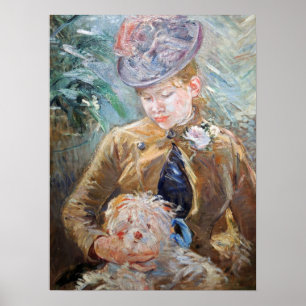 Morisot - meisje met hond poster