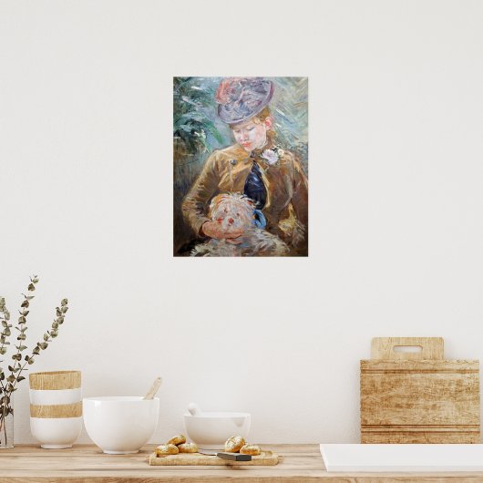 Morisot - meisje met hond poster (Keuken)