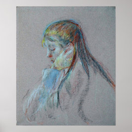 Morisot - meisje met lange haar 1890 poster