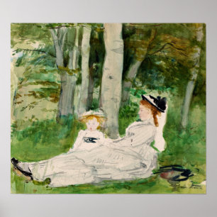 Morisot - Rand van het bos (Edma en Jeanne) 1872 Poster