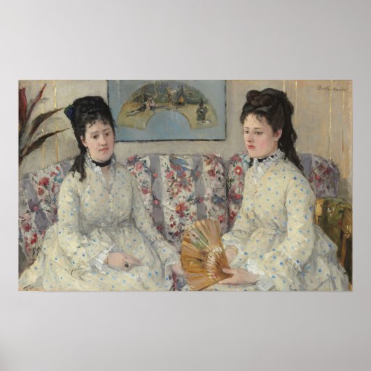 Morisot - twee zussen op een Couch 1869 Poster (Voorkant)