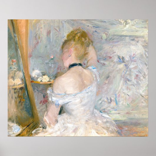 Morisot Woman bij haar Toilette French Impressioni Poster (Voorkant)