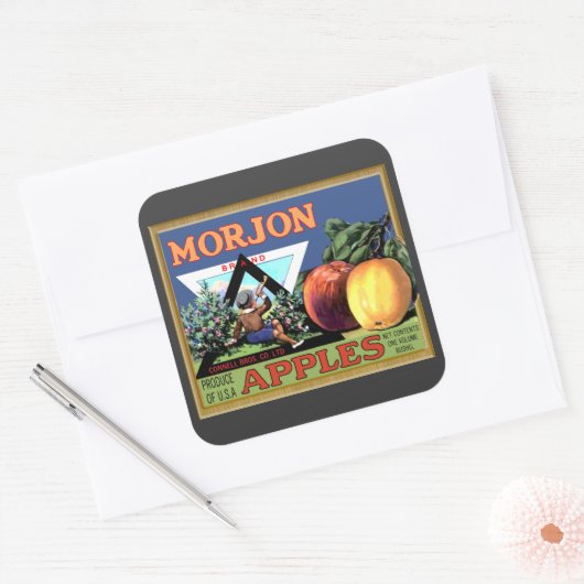 Morjon Appels Vierkante Sticker (Envelop)